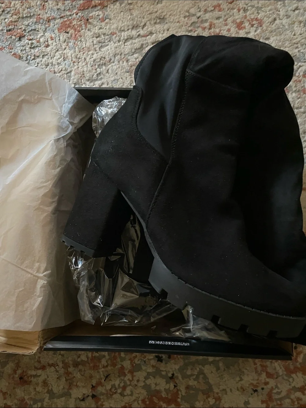 Fashion Nova Black VSuede Over-the-Knee Boots